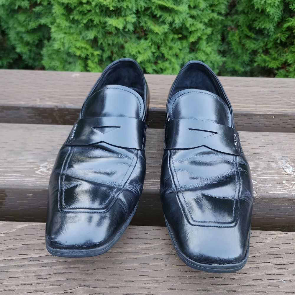 Prada Leather Black Penny Loafers Prada Size 10.5 US 11.5 made in Italy ๐ฎ๐น - Picture 12 of 12